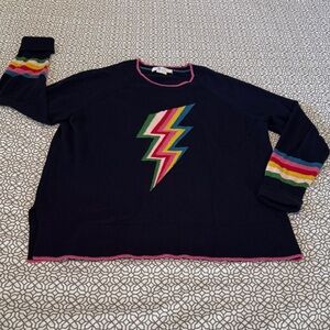 Boden Navy Sweater with Pink and Blue Accents